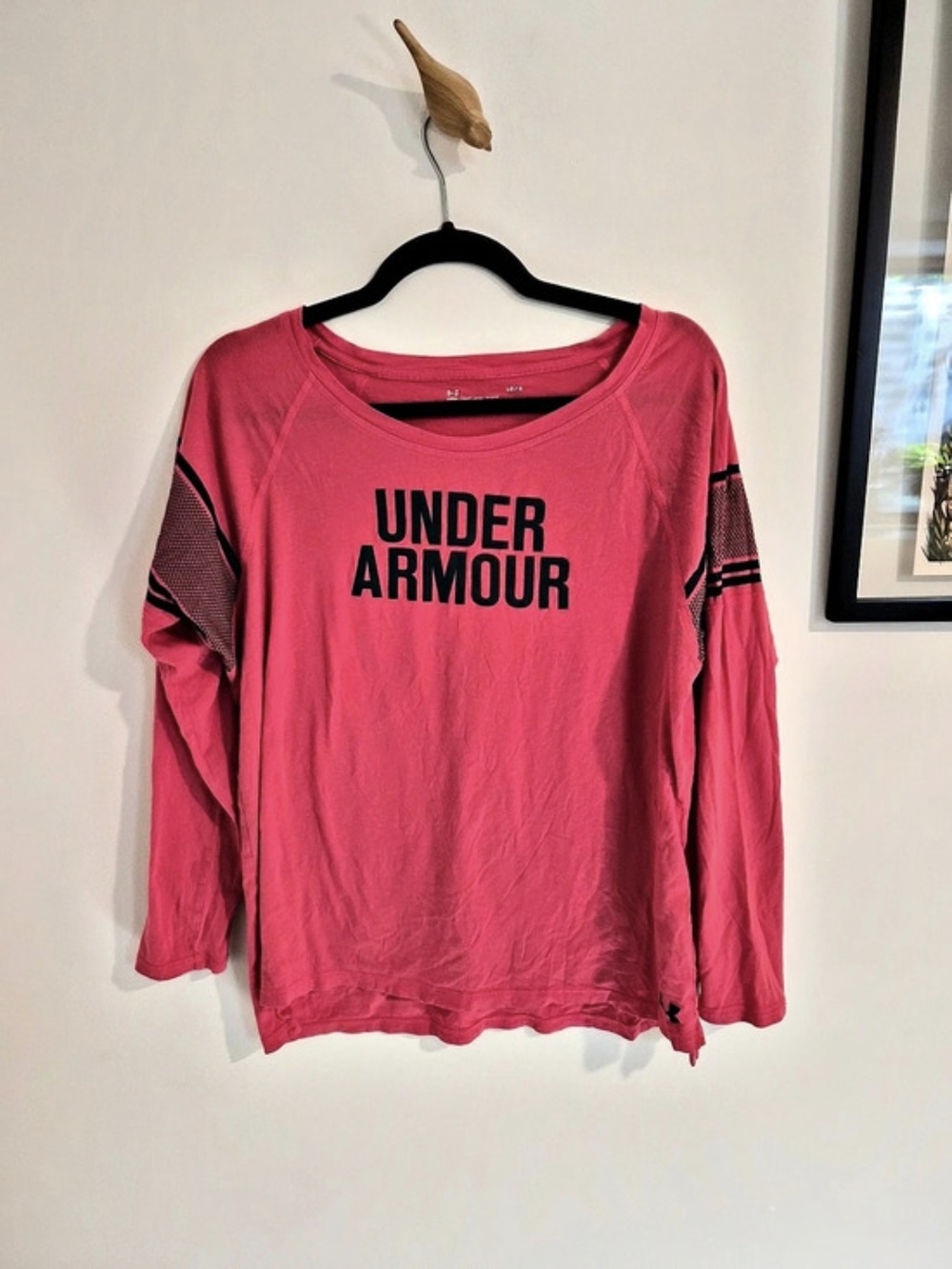Under Armour HeatGear Long Sleeve Athletic Top in Pink Size Large